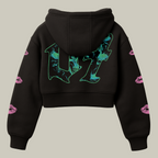 "SHEDEVIL” Cropped Hoodie (Black)