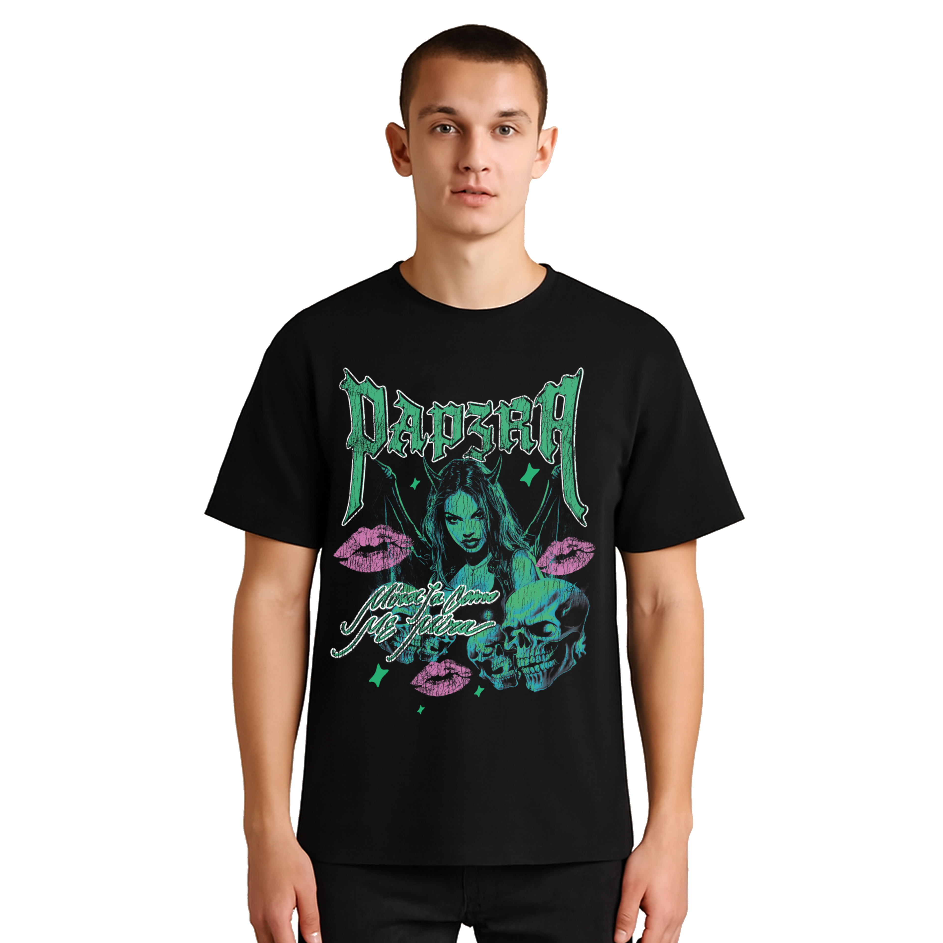 “COMO ME MIRA” Graphic Tee - Black